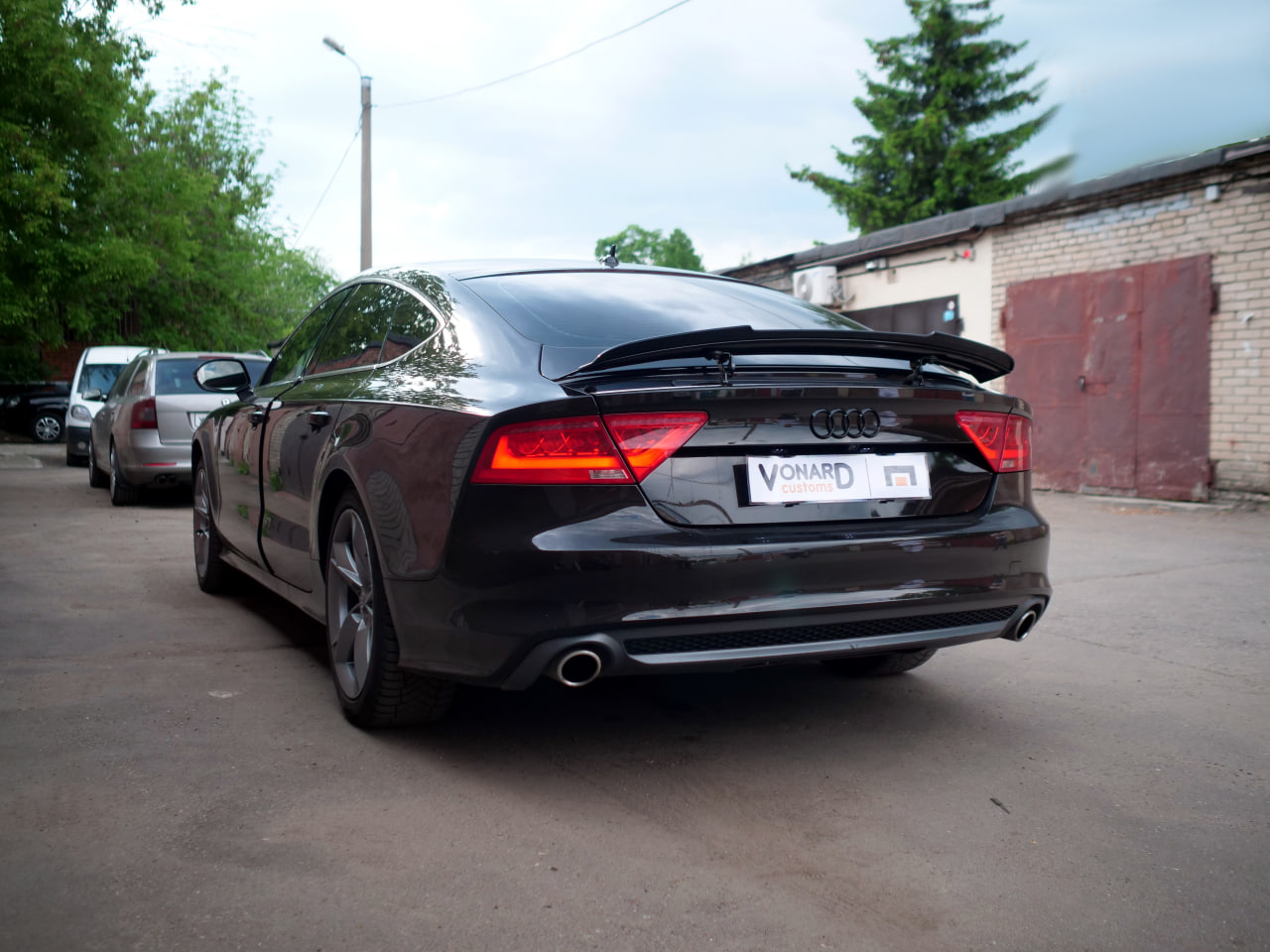 картинка Спойлер лезвие крышки багажника Audi A7 C7 (округлый) - под покраску vonard customs 