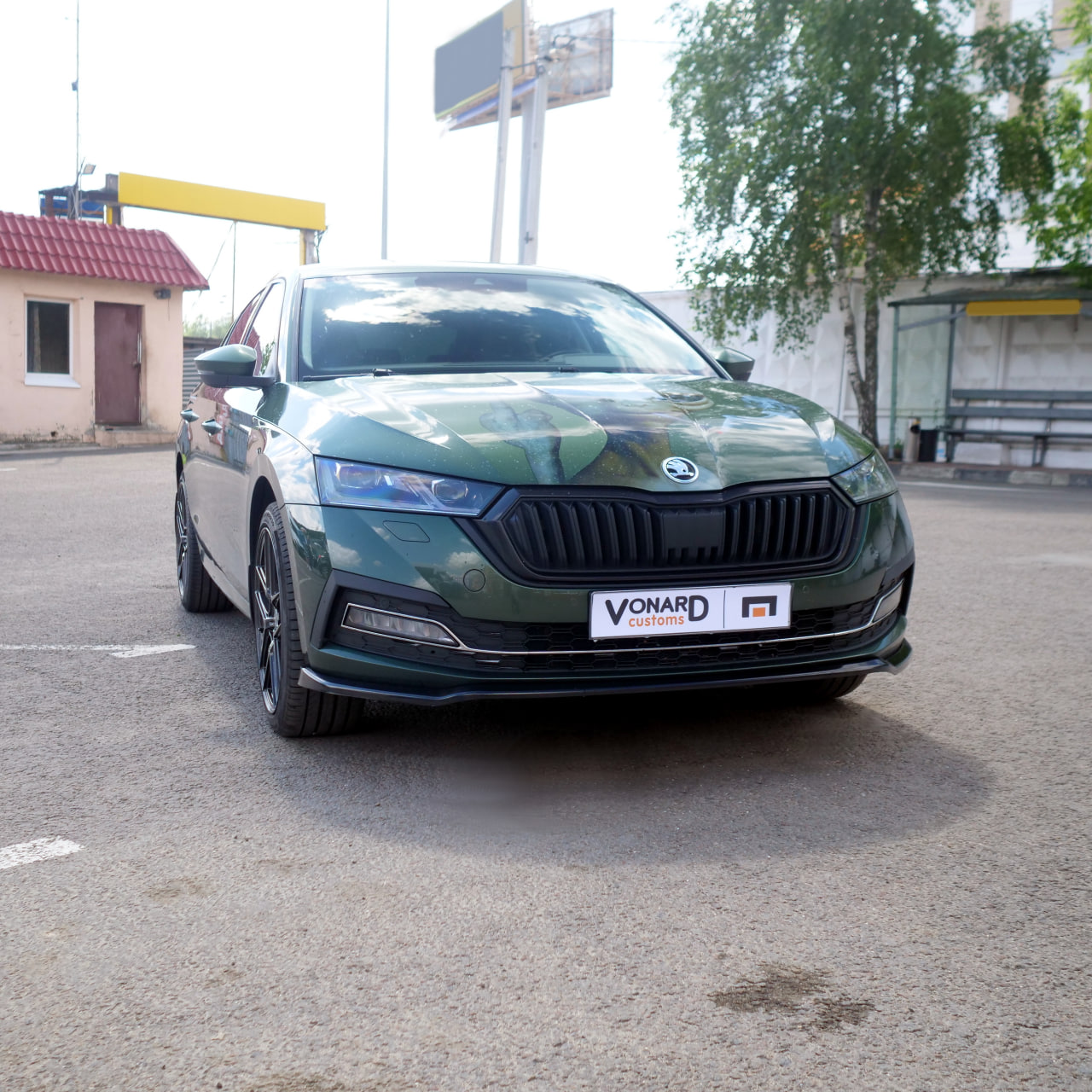 картинка Сплиттер переднего бампера Skoda Octavia 4 A8 V3 (прилегающий) - под покраску vonard customs 
