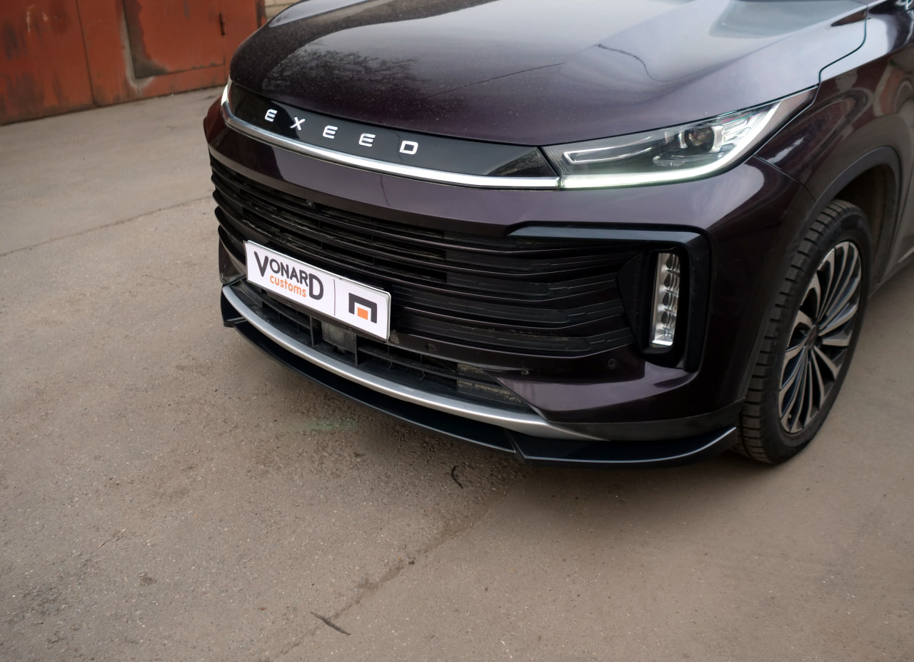 картинка Сплиттер переднего бампера Exeed TXL I рест. - под покраску vonard customs 