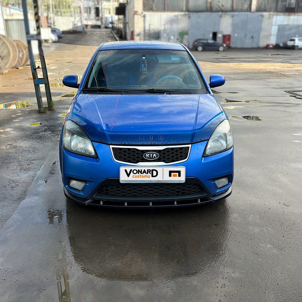 картинка Сплиттер переднего бампера Kia Rio 2 рест. - текстура vonard customs 