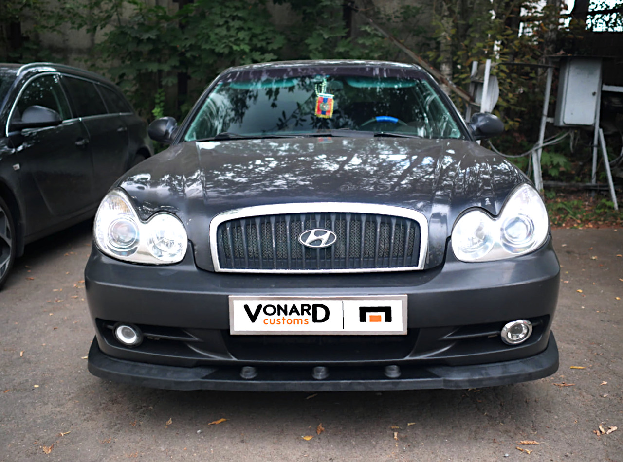картинка Сплиттер переднего бампера Hyundai Sonata 4 EF рест. vonard customs 