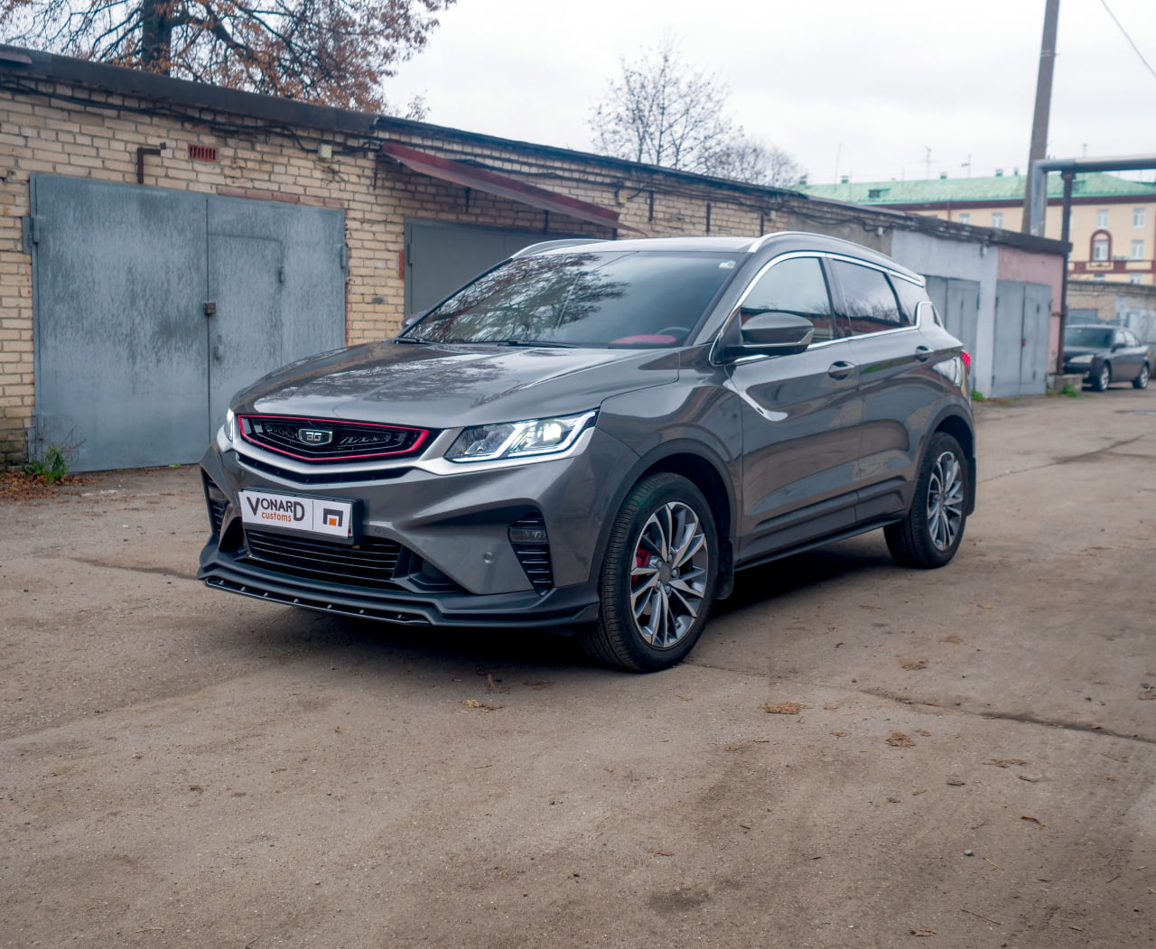 картинка Сплиттер (короткий) переднего бампера Geely Coolray 1 / Belgee X50 v2 vonard customs 