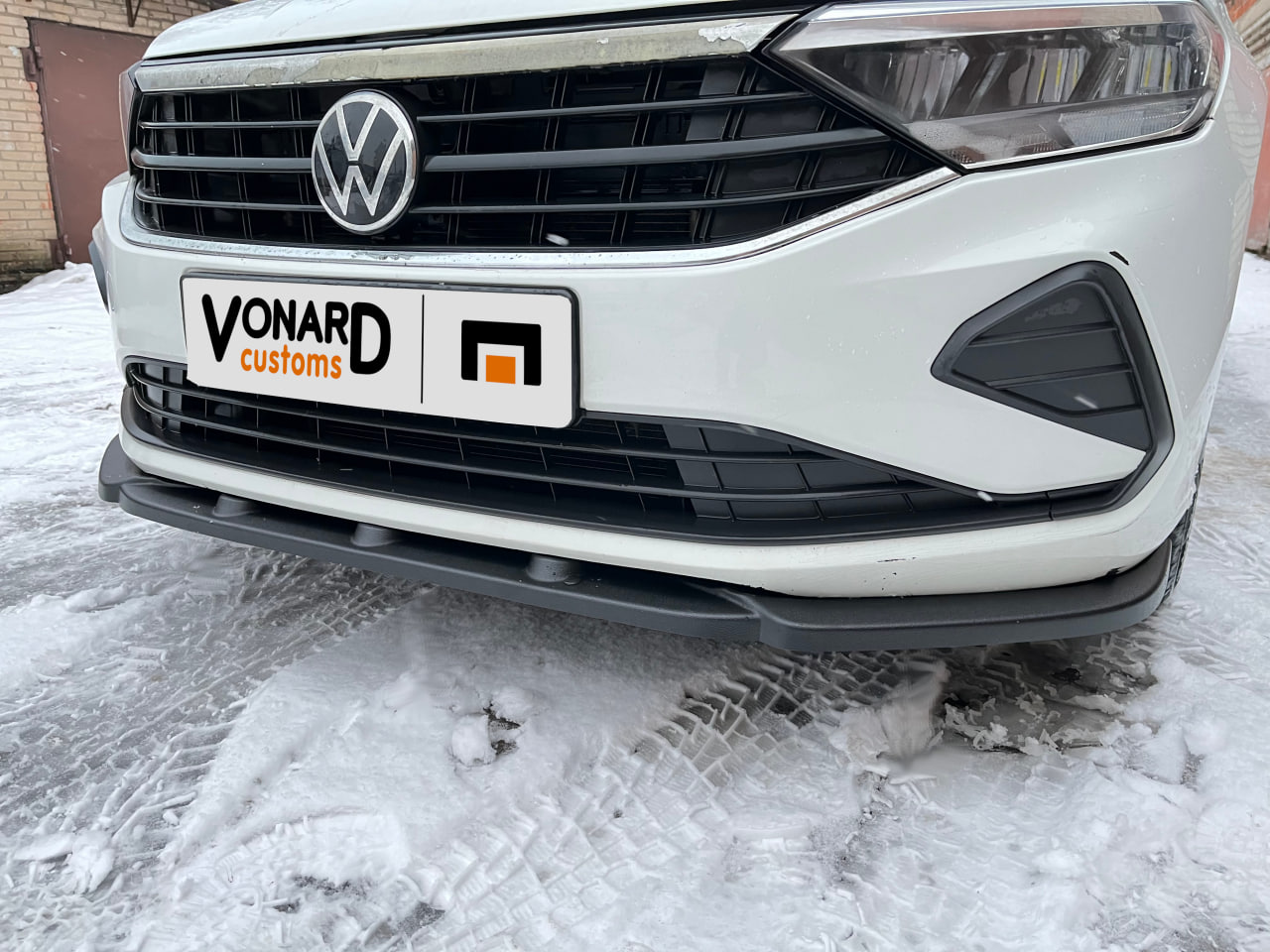 картинка Сплиттер переднего бампера VW Polo 6 liftback (узкий) vonard customs 