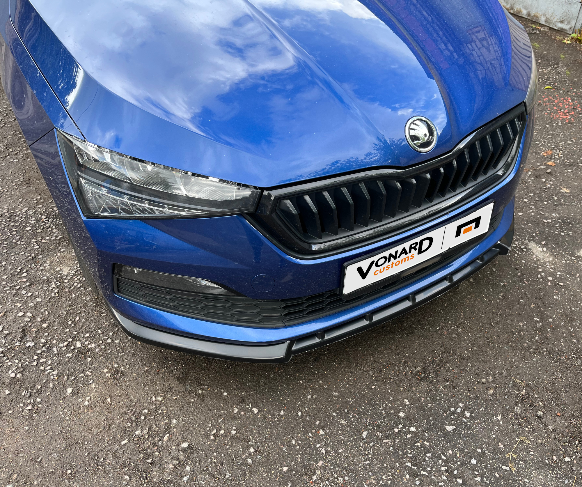картинка Сплиттер переднего бампера Skoda Rapid 2 V2 vonard customs 