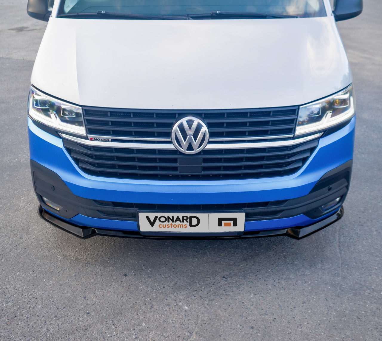 картинка Сплиттер переднего бампера VW T6.1 (прилегающий) (ver. 3) vonard customs 