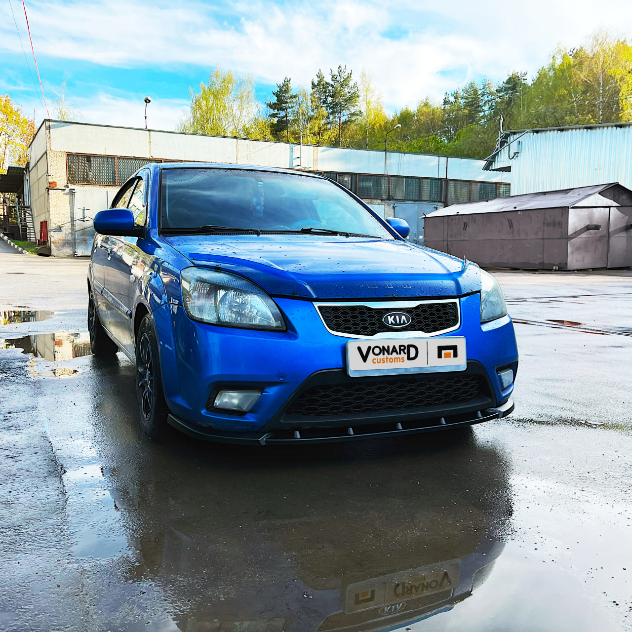 картинка Сплиттер переднего бампера Kia Rio 2 рест. - под покраску vonard customs 