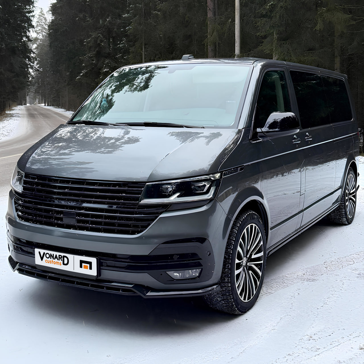 картинка Сплиттер (двойной) переднего бампера VW T6.1 (ver. 4) vonard customs 