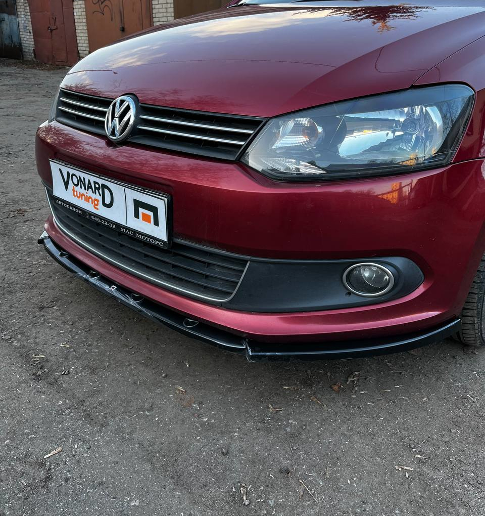 картинка Сплиттер переднего бампера VW Polo 5 седан vonard customs 