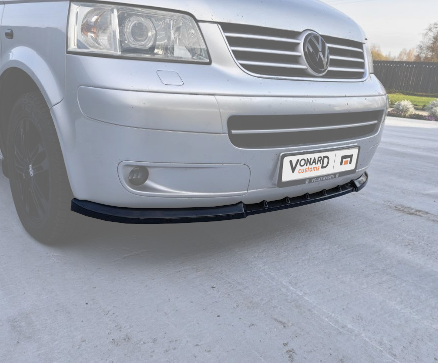 картинка Сплиттер переднего бампера VW T5 Multivan - чёрный металлик vonard customs 