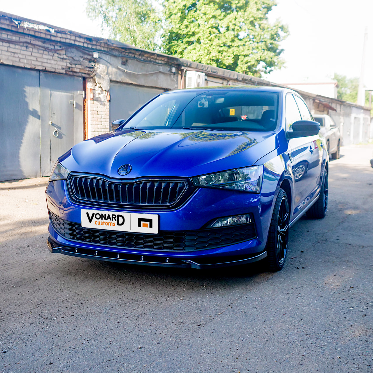 картинка Сплиттер переднего бампера Skoda Rapid 2 vonard customs 