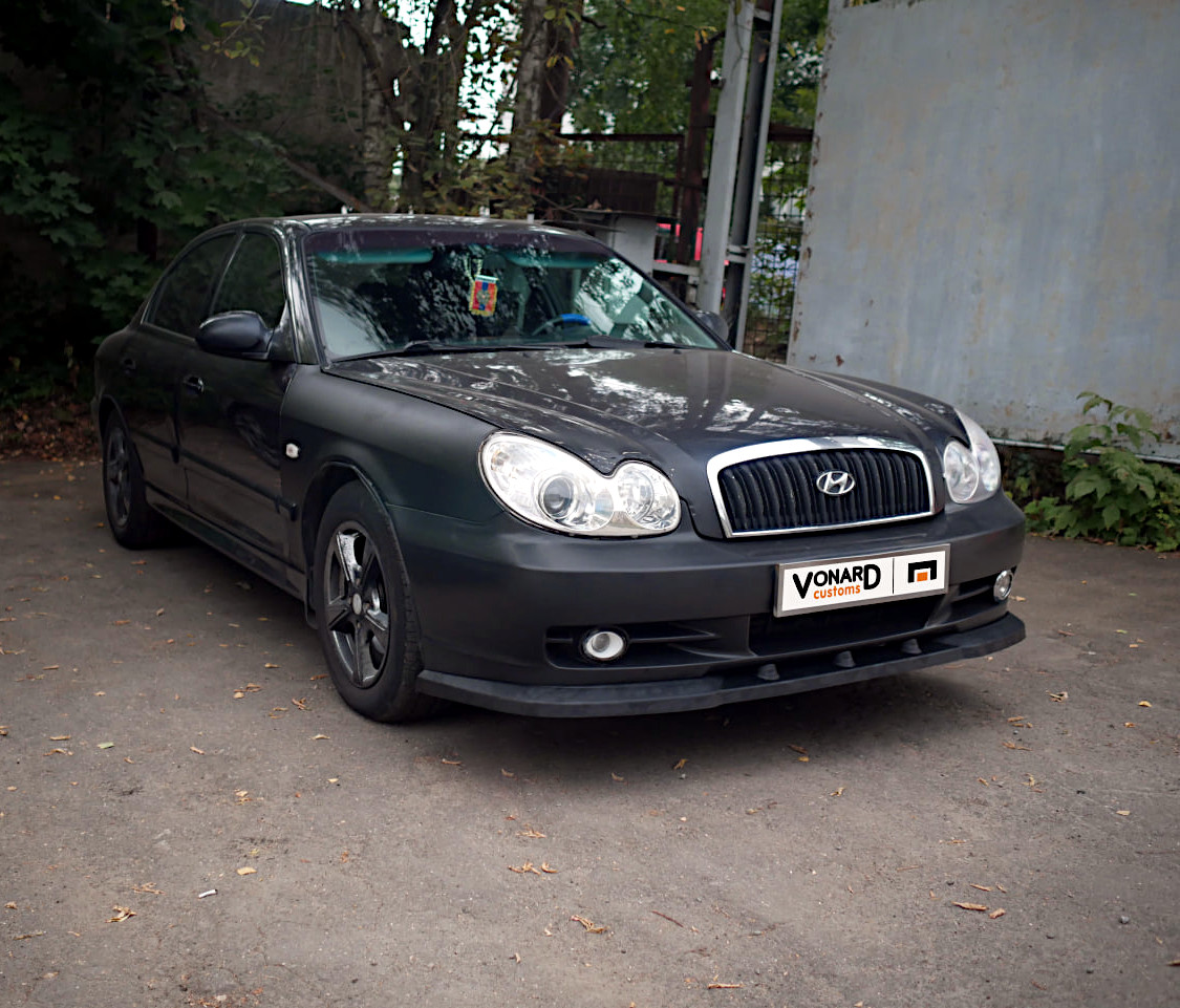 картинка Сплиттер переднего бампера Hyundai Sonata 4 EF рест. vonard customs 